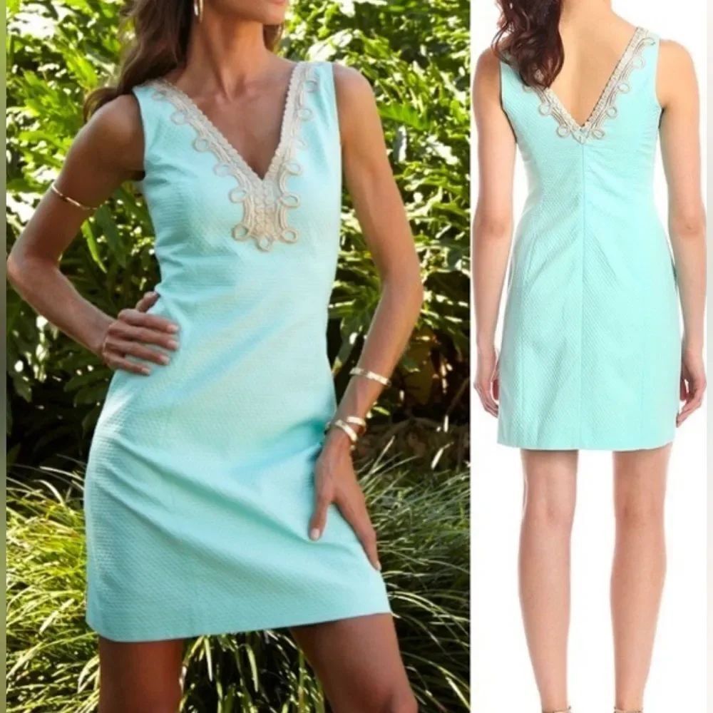 Lilly Pulitzer Bentely V Neck Dress 2 NWT Blue